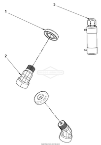 Engine Group - Coolant Fittings Diagram and Parts List for 076158-02  Briggs and Stratton Generator